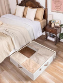 StorageWorks Underbed Storage Box, Under Bed Clothes Organizer With Sturdy Structure and Ultra Thick Fabric, Beige, 33" L x 31" W x 6 ¾ "H, 2 pack by CozyNest Decor
