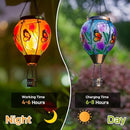 Butterfly Flower Solar Hot Air Balloon Lantern with Flame, Glass Balloon Lantern Outdoor Waterproof Lights, Hanging Solar Lights for Outside Garden Patio Porch Tree Yard Gift for Mom by GreenHaven Gardens