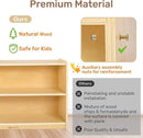wingyz Wooden Storage Cabinet, 2-Tier Kids Toy Storage Organizer, Spacious Montessori Kids Bookshelf, Toy Shelf Storage Organizer for Playroom Classroom Nursery Study Room Living Room by CozyNest Decor