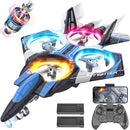 BEZGAR RC Plane for Kids | 2.4GHZ Brushless Drones with Camera, 6-axis Gyro Remote Control Airplane, 360° Flip Fighter Jet Toy, Toys for ages 8-13 with Colorful LED Navigation Lights Blue by TinyTreasures Baby Boutique