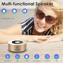 XLEADER Mini Bluetooth Speaker (Travel Case Provided) HD Sound&Rich Bass, Touch Design, 12-15H Playtime, Support Aux Input, Micro SD, Mic, Small, for iPhone Laptop Shower Office, Ideal Gifts, Gold by TinyTreasures Baby Boutique