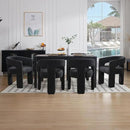 Black Sherpa Dining Chairs Set of 4, Modern Barrel Dining Room Chairs Upholstered Faux Fur Accent Chair with Arms and Round Back for Living Room Kitchen Armchair No Assembly Needed by CozyNest Decor