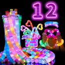 12 PCS Light Up Glow Sticks - LED Pop Tubes, Glow in The Dark Party Supplies, Sensory Toys Birthday Party Favors for Kids, Light Up Toys Goodie Bag Stuffers Gifts by TinyTreasures Baby Boutique