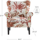 BELLEZE Modern Accent Chair for Living Room, High Back Floral Armchair with Wooden Legs, Upholstered Wingback Side Chair Padded Armrest Single Sofa for Living Room, Bedroom - Allston (Red Floral) by CozyNest Decor