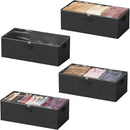 SpaceAid 4 Pack 10" High Under Bed Storage Containers, Large Underbed Storage Organizer Bins with Lids for Bedroom, Dorm, Clothes, Closet Organization, Bed Sheets and Blankets (Black) by CozyNest Decor