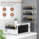 4 Pack Magnetic Spice Rack with 24 Spice Jars, Spice Labels, Chalk Marker and Funnel Set, Magnetic Spice Organizer Shelf for Refrigerator, Microwave, Seasoning Organizer for Kitchen by CozyNest Decor