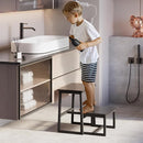 Step Stool for Adults,Holds up to 500Lb,3 in1 Heavy Duty Sturdy Two Step Stool for Kichen/Bathroom/High beds, Wooden&Metal Frame, Non-Slip Pads by TinyTreasures Baby Boutique