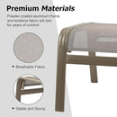 Outdoor Ottoman Patio Footstools Assembled Aluminum Footrest Side Table Small Chair Patio Ottoman for Garden,Balcony,Poolside 2 Set Champagne by CozyNest Decor