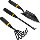 3 - in - 1 Garden Tool Set: Heavy - Duty Stainless - Steel Hand Cultivator, Transplant Serrated Shovel, and Dandelion Weeder, Widely Applied in Garden Weeding, Soil Loosening, and Planting by GreenHaven Gardens