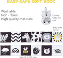 Taf Toys Newborn Soft Activity Book Black & White High Contrast Baby Book Infant Sensory Toys Tummy Time Soft Cloth Books for Babies Textured Fabric Crinkling Shapes Patterns 0-12 Months Newborn Toys by TinyTreasures Baby Boutique