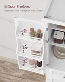 VASAGLE Pantry Cabinet, 71.7-Inch High Freestanding Tall Cupboard Storage Cabinet with a Drawer, 2 Cabinets, 4 Adjustable Shelves, 6 Door Shelves, for Living Room, Kitchen, White UBBC561P31V2 by CozyNest Decor