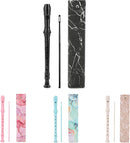 Recorder Instrument for Beginner Kids Adults,8-Hole Soprano Descant Recorder Music Flute with with Cleaning Rod & Leather Case For School Student Home Entertainment(2-Black Marble) by TinyTreasures Baby Boutique