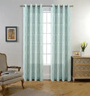MIUCO Moroccan Embroidery Semi Sheer Curtains Faux Linen Grommet Panels for Living Room 52 x 84 Inch 2 Panels Set, Subtle Green by CozyNest Decor