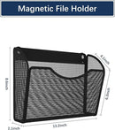 3 Pack 1-Tier Magnetic File Holder - No Drilling Installation File Organizer, Large Capacity Magnetic File Holder for Refrigerator, File Cabinets, Whiteboard, Office, Kitchen by CozyNest Decor
