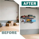 EVERHANGER Garage Wall Shelves, 12 X 48 Inch Wall Mounted Storage Shelves, Heavy Duty Metal Shelving with Hooks, 2 Pack, White by CozyNest Decor