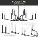 Black Living Room Chandelier 12 Light Hight Ceiling Foyer Candle Chandelier Large Dining Room Light Fixture Over Table 44in Metal Modern Chandeliers Hanging Light for Entry Master Bedroom by CozyNest Decor