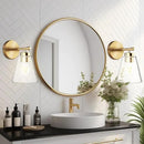 Hamilyeah Gold Wall Sconces Set of 2, Bathroom Sconce Lighting Fixtures, Modern Industrial Sconces Wall Lighting Indoor, Brass Wall Lamps for Bedroom Living Room Kitchen Over Sink Hallway by CozyNest Decor