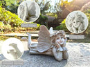 MeritMode Fairy Garden Figurines - Angel Statue with Butterfly and Holding Face, for Mom, Resin Outdoor Figurine for Patio & Yard, 10" Width by GreenHaven Gardens