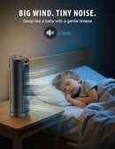 Grelife 13'' Tower Fan for Bedroom, 26dB Quiet Floor Fan with Remote, 3 Mode, 1-8H Timer, 90° Oscillating Fans for Indoors with 27ft/s Velocity, Portable Desk Table Fan for Room, Home, Office,Black by CozyNest Decor