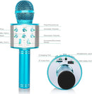 KIDWILL Wireless Bluetooth Karaoke Microphone for Kids, 5-in-1 Portable Handheld Karaoke Mic Speaker Player Recorder with Adjustable Remix FM Radio for Kids Girls Boys Teens Birthday (858-Blue) by TinyTreasures Baby Boutique