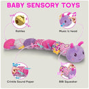 Baby Girls Toys 0-6 Month Baby Stuffed Animal Toys for 0-6 6-12 Months & A Pair of Wrist | Baby Musical Caterpillar Tummy Time Toy | Newborn Infant Sensory Toy for 1 2 Years Old Boys Girls. by TinyTreasures Baby Boutique