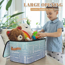 Custom Storage Basket with Name, Personalized Storage Bins with Zipper Lid, Foldable Fabric Storage Box Large capacity with Handle Green Blue Gradient by TinyTreasures Baby Boutique