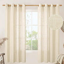 LAMIT Beige 72 inch Linen Curtains 2 Panels Set for Living Room, Soft Thick Linen Semi Sheer Light Reducing Bronze Grommet Window Treatments Neutral Drapes for Bedroom, 52 x 72 Inch by CozyNest Decor