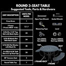 Heavy-Duty Portable Outdoor Picnic Table with Umbrella Hole, Expanded Metal Patio Dining Furniture Made in America (46" Round Top, Textured Black) by GreenHaven Gardens