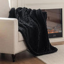 Chunky Knit Blanket Throw, 100% Hand Knit Throw Blanket Handmade Chenille Cable Knit Throw for Couch, Stylish Cozy Soft Rope Knot Crochet Blanket for Home Decor, Black, 50x60 Inches by CozyNest Decor