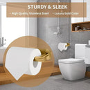 Toilet Paper Holder,Gold,Wall Mount, Upgraded Adhesive Toilet Roll Holder,no Drilling,Bathroom/Rv/Washroom,SUS 304 Stainless Steel,Rustproof (Gold, 2 Pieces) by CozyNest Decor