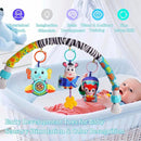 Baby Stroller Arch Mobile With Universal Clamps - Clip-On Activity Bar for Bassinet, Bouncer, Crib, Car Seat - Musical Infant Toys With Elephant Squeaker and Zebra Rattle by TinyTreasures Baby Boutique