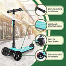 Besrey Kick Scooter for Kids Ages 3-10, 3-Wheel Folding Scooter with Adjustable Height, LED Light Wheels, Extra Wide Deck for Outdoor Activities by TinyTreasures Baby Boutique