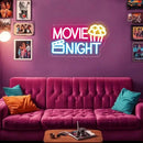 Movie Night Neon Sign With Popcorn Dimmable LED Neon Lights for Wall Decor USB Powered Light Up Signs for Bedroom Living Room Cinema Film Room Man Cave Home Bar Wedding Birthday Party by GreenHaven Gardens