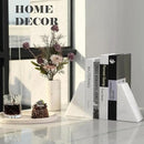 Marble Book Ends Decorative, Unique Bookends for Shelves, White Stone Bookends Holds Heavy Books, Weighted Book Holder Stopper for Home Office Desk Bookshelf Decoration, Set of 2 by CozyNest Decor