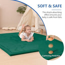 Baby Play Mat for Floor,1.3" Thick Memory foam Tummy Time Mat for Toddlers,Infants,kids,Water-Repellent Soft Nursery Rug ,79"×118" Extra Large Non Slip for Crawling&Yoga,Tatami Style for Living Room(Dark Green) by TinyTreasures Baby Boutique