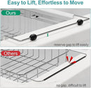GSlife Stainless Steel Dish Drying Rack - Capacity Expandable in Sink Dish Drainer with Silicone Mat, Over Sink Dish Rack with Utensil Holder for Kitchen Counter, Large Capacity, Silver by CozyNest Decor