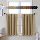 Simplebrand Ava Taupe Short 36 Inches Blackout Curtain 2 Panels Set, Half Window Rod Pocket Privacy Curtain Tiers for Kitchen, Curtains Blackout for Bathroom Shades, W40 x L36 Inch, Taupe by TinyTreasures Baby Boutique