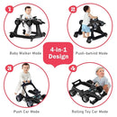 BABY JOY 4-in-1 Baby Walker, Foldable Activity Walker with Adjustable Height & Speed, Music, Lights, Anti-Rollover, Toddler Push Walker, Baby Walker with Wheels for Boys Girls 6-18 Months (Black) by TinyTreasures Baby Boutique