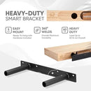Homeforia White Floating Shelf 12 inch, High End Solid Real Wood Small 12inch Floating Shelves for Wall Mounted, White Wooden 12 in Floating Shelves, Heavy Duty Bracket, 12 X 6.5 X 1.75 inch, Set of 2 by CozyNest Decor