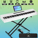 MUSTAR Digital Piano 88 Key Weighted with Stand, 88 Key Semi Weighted Keyboard Piano MEP-1000, Portable Electric Piano Keyboard 88 Keys with Bluetooth Connection, Case, Sustain Pedal, MDF, White by TinyTreasures Baby Boutique