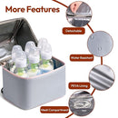 NCVI Breastmilk Cooler Bag with 2 Ice Pack, Breast Pump Bag with Cooler Fits 6 Bottles, Double Layer Breast Milk Baby Bottle Cooler Bag, for Travel, Nursing Mom Daycare, Work, Picnic (Grey) by TinyTreasures Baby Boutique