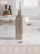 famiware Milkyway 16oz Ceramic Olive Oil Dispenser Bottle, 1 Piece Oil Dispenser for Kitchen with Stainless Steel Pourers, Suitable for Storage Vinegar, Soy Sauce, Coffee Syrup, Cinnamon Brown by CozyNest Decor