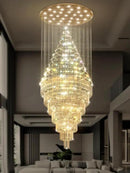 Flashing God D59''X H120'' Large Chandelier for High Ceiling, Modern Crystal Chandeliers Lighting Fixture Raindrop Chandelier for Entryway Staircase Foyer Living Room by CozyNest Decor
