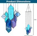 Stained Glass Window Hanging Sun Catcher - Blue Wall Art, Earth Tones Modern Design, Fully Assembled, Ready to Hang, Home or Garden Decor by GreenHaven Gardens