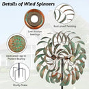 Viveta Large Outdoor Wind Spinner,21 * 85 inches Metal Wind Sculpture with 4 Sturdy Stakes,Green Double Wind Spinners,Decorative Windmill for Yard and Garden by CozyNest Decor