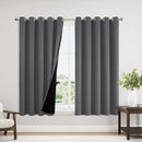 ChrisDowa 100% Blackout Curtains 63 inch Long for Bedroom with Black Liner, Extra Wide 2 Thick Layers Total Blackout Thermal Insulated Grommet Window Curtains 2 Panels Set (Grey, 60 x 63 Inch) by TinyTreasures Baby Boutique