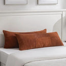 Fancy Homi Set of 2 Rust Boho Long Lumbar Body Decorative Throw Pillow Cover 14x36 Inch for Bed Couch Bedroom Bench, Soft Patchwork Corduroy Textured Pillow Case, Rustic Farmhouse Room Décor by CozyNest Decor