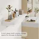 48 inch Floating Shelves for Wall Large Wall Mounted Shelves with Invisible Brackets, White Long Shelves for Bathroom, Living Room, Kitchen, Office, 48x9.1 inch deep Set of 2 by CozyNest Decor