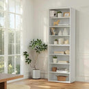 71 Inch Tall 8-Shelf Bookcase, Wood Bookshelf Storage Organizer Adjustable Shelf for Home Office Living Room, Converts into Two 4-Shelf Bookshelves, White by CozyNest Decor