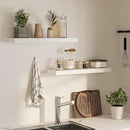 Floating Shelves for Wall, 31.5" W x 6.7" D x 1.5" H, Wooden Wall Mounted Display Shelves with Invisible Brackets for Living Room, Bedroom, Bathroom, Kitchen Decor and Storage, Set of 2, White by CozyNest Decor